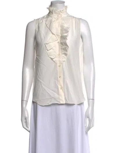 Pre-owned Frame Silk Sleeveless Blouse W/ Tags In White