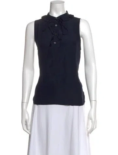 Pre-owned Frame Silk Sleeveless Top In Blue