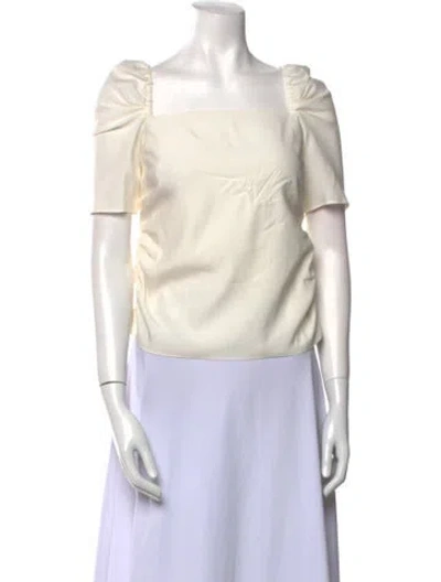 Pre-owned Frame Silk Square Neckline Blouse In Neutral