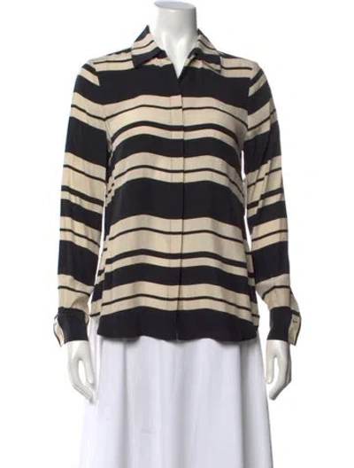 Pre-owned Frame Silk Striped Blouse