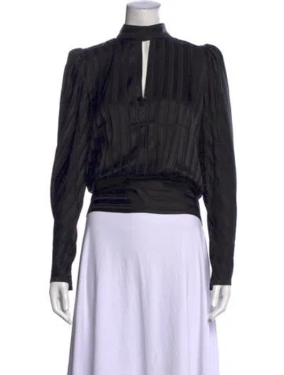 Pre-owned Frame Silk Striped Blouse In Black