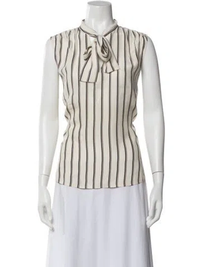 Pre-owned Frame Silk Striped Blouse In Blue
