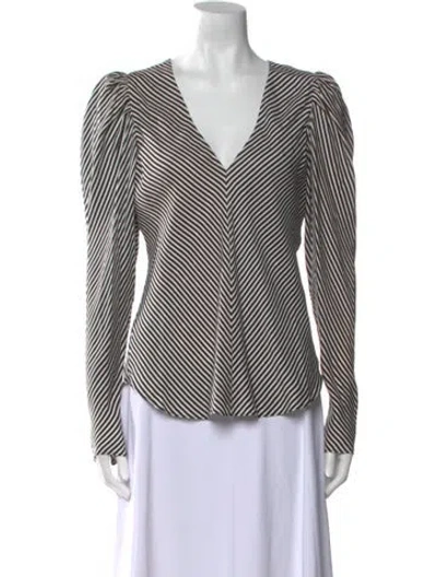 Pre-owned Frame Silk Striped Blouse In Multi