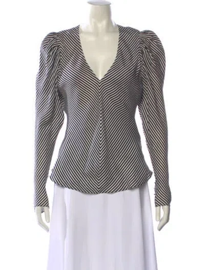 Pre-owned Frame Silk Striped Blouse In Multi