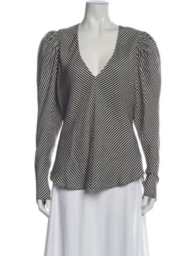 Pre-owned Frame Silk Striped Blouse In Multi