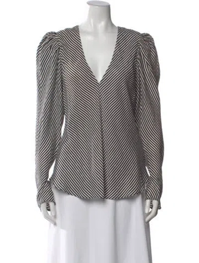 Pre-owned Frame Silk Striped Blouse In Multi