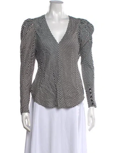 Pre-owned Frame Silk Striped Blouse In Multi
