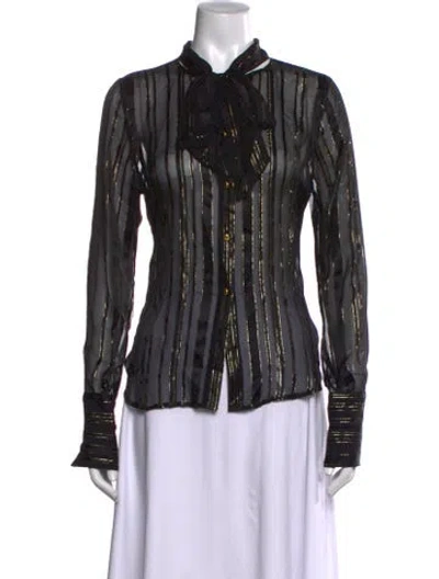 Pre-owned Frame Silk Striped Blouse In Multi