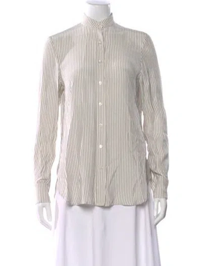Pre-owned Frame Silk Striped Blouse In Neutral