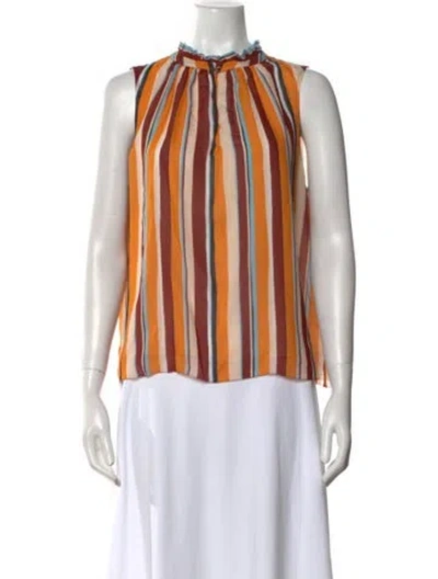 Pre-owned Frame Silk Striped Blouse In Neutral