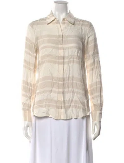 Pre-owned Frame Silk Striped Blouse In Neutral