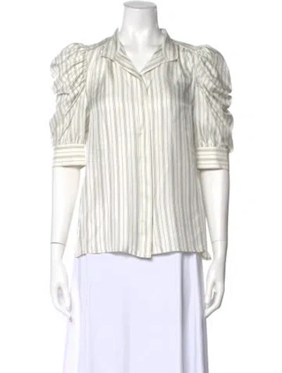 Pre-owned Frame Silk Striped Blouse In Neutral