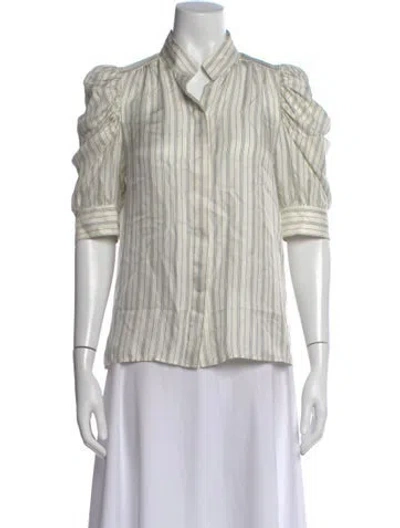 Pre-owned Frame Silk Striped Blouse In Neutral