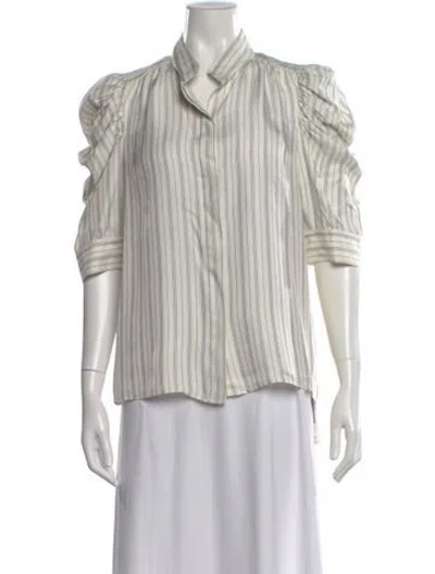 Pre-owned Frame Silk Striped Blouse In Neutral