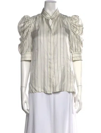 Pre-owned Frame Silk Striped Blouse In Neutral