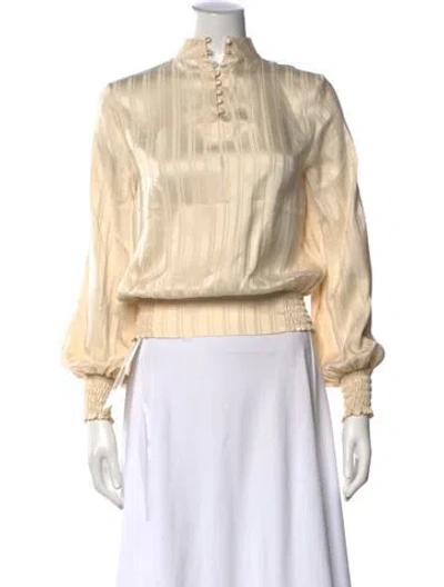 Pre-owned Frame Silk Striped Blouse In Neutral