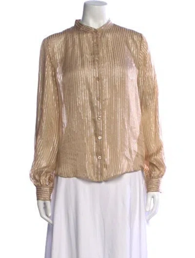 Pre-owned Frame Silk Striped Blouse In Neutral