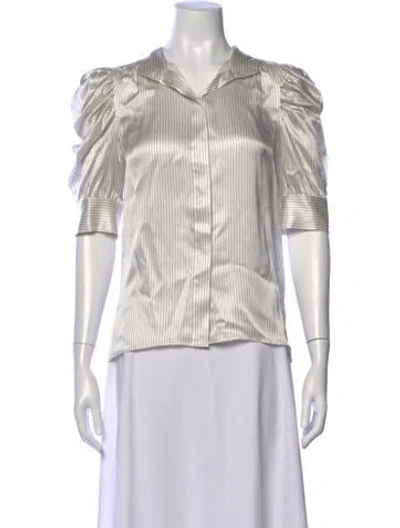 Pre-owned Frame Silk Striped Blouse In Neutral