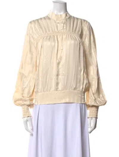 Pre-owned Frame Silk Striped Blouse In Neutrals