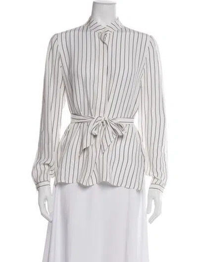 Pre-owned Frame Silk Striped Blouse In Neutrals