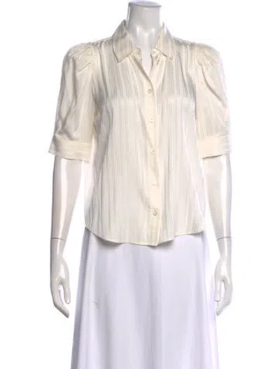 Pre-owned Frame Silk Striped Blouse In Neutrals