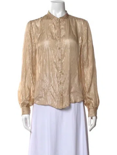 Pre-owned Frame Silk Striped Blouse In Neutrals