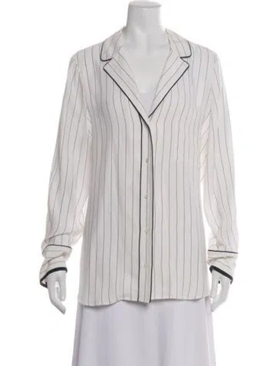 Pre-owned Frame Silk Striped Blouse In Neutrals