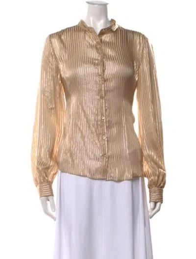 Pre-owned Frame Silk Striped Blouse In Neutrals