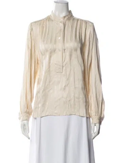 Pre-owned Frame Silk Striped Blouse In Neutrals