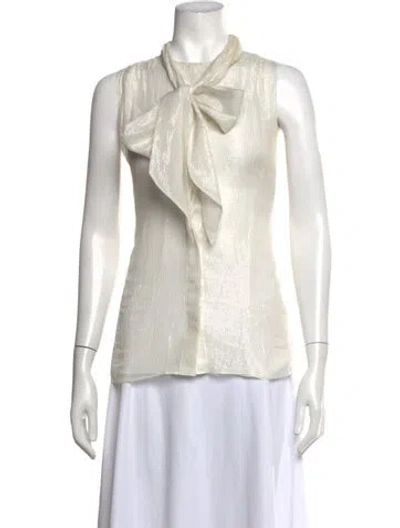 Pre-owned Frame Silk Striped Blouse In Neutrals