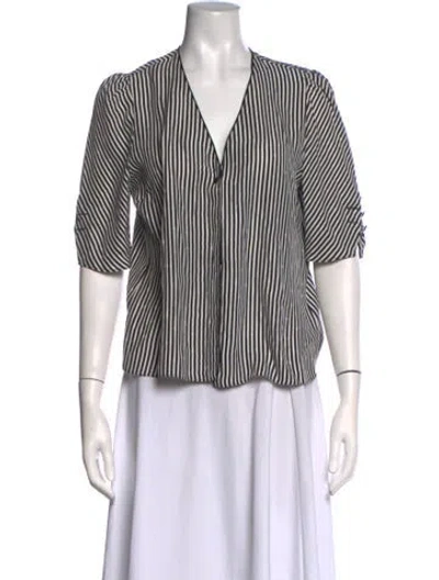 Pre-owned Frame Silk Striped Blouse In Neutrals