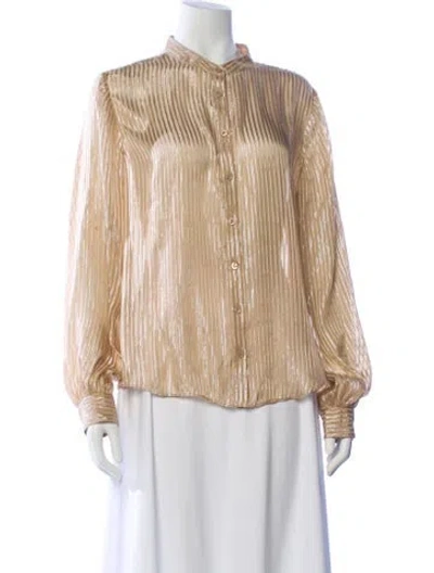 Pre-owned Frame Silk Striped Blouse W/ Tags