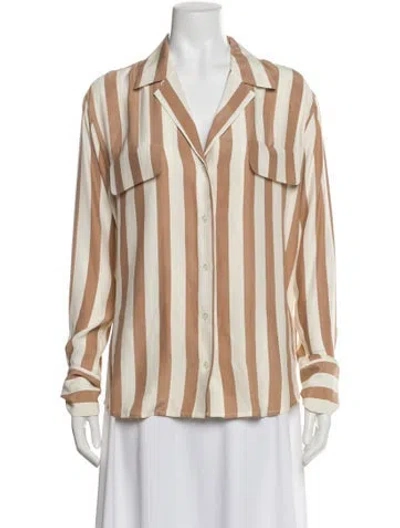 Pre-owned Frame Silk Striped Blouse In White