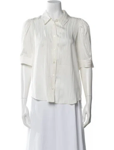 Pre-owned Frame Silk Striped Blouse In White