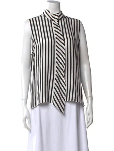 Pre-owned Frame Silk Striped Blouse In White