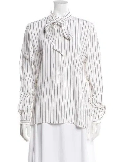 Pre-owned Frame Silk Striped Blouse In White