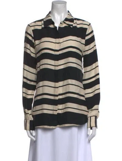 Pre-owned Frame Silk Striped Button-up Top