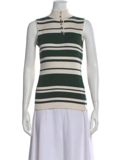 Pre-owned Frame Silk Striped Sweater In Neutral