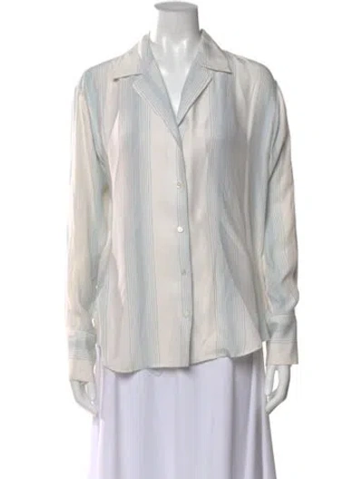 Pre-owned Frame Silk Striped Top In Neutral