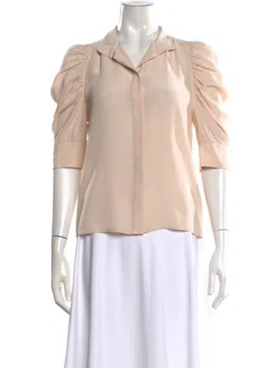 Pre-owned Frame Silk Three-quarter Sleeve Blouse In Neutral