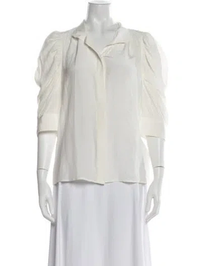 Pre-owned Frame Silk Three-quarter Sleeve Blouse In Neutrals