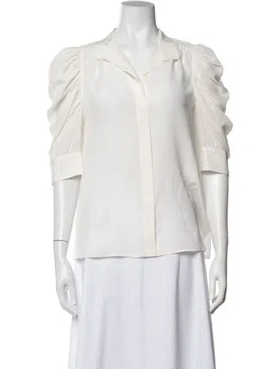 Pre-owned Frame Silk Three-quarter Sleeve Blouse In Neutrals