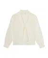 Frame Silk Tie Blouse In Neutral
