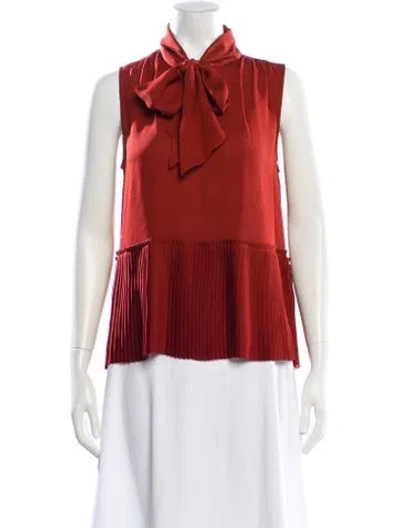 Pre-owned Frame Silk Tie Neck Blouse In Multi