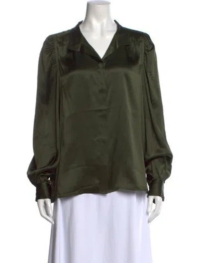 Pre-owned Frame Silk V-neck Blouse
