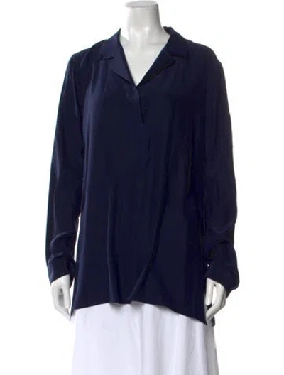 Pre-owned Frame Silk V-neck Blouse In Black