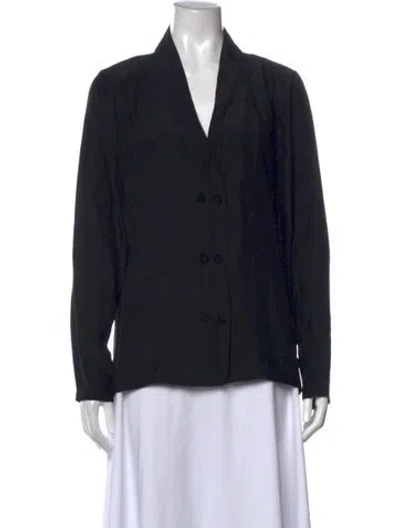 Pre-owned Frame Silk V-neck Blouse In Black