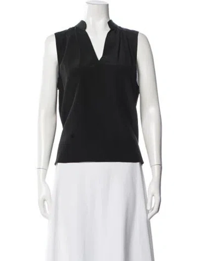 Pre-owned Frame Silk V-neck Top In Black