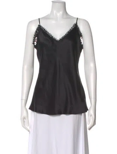 Pre-owned Frame Silk V-neck Top In Gray