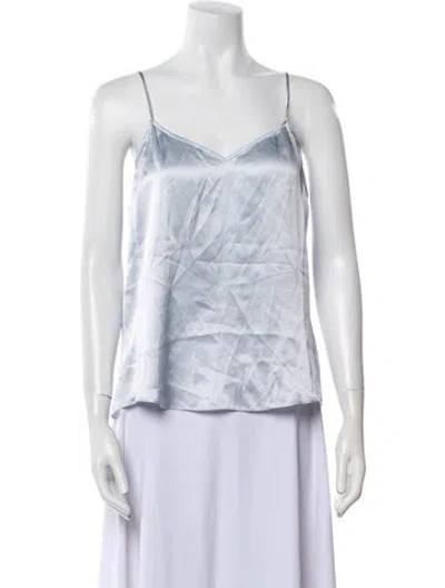 Pre-owned Frame Silk V-neck Top W/ Tags In Purple